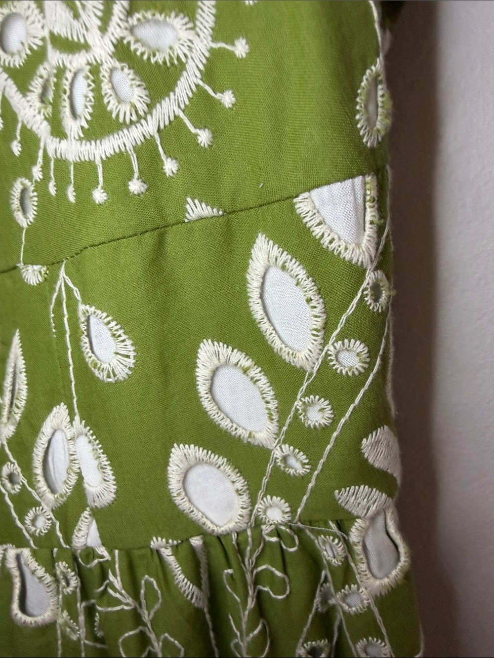 Zara Olive Green Maxi Dress with White Paisley Pattern - Picture 4 of 9